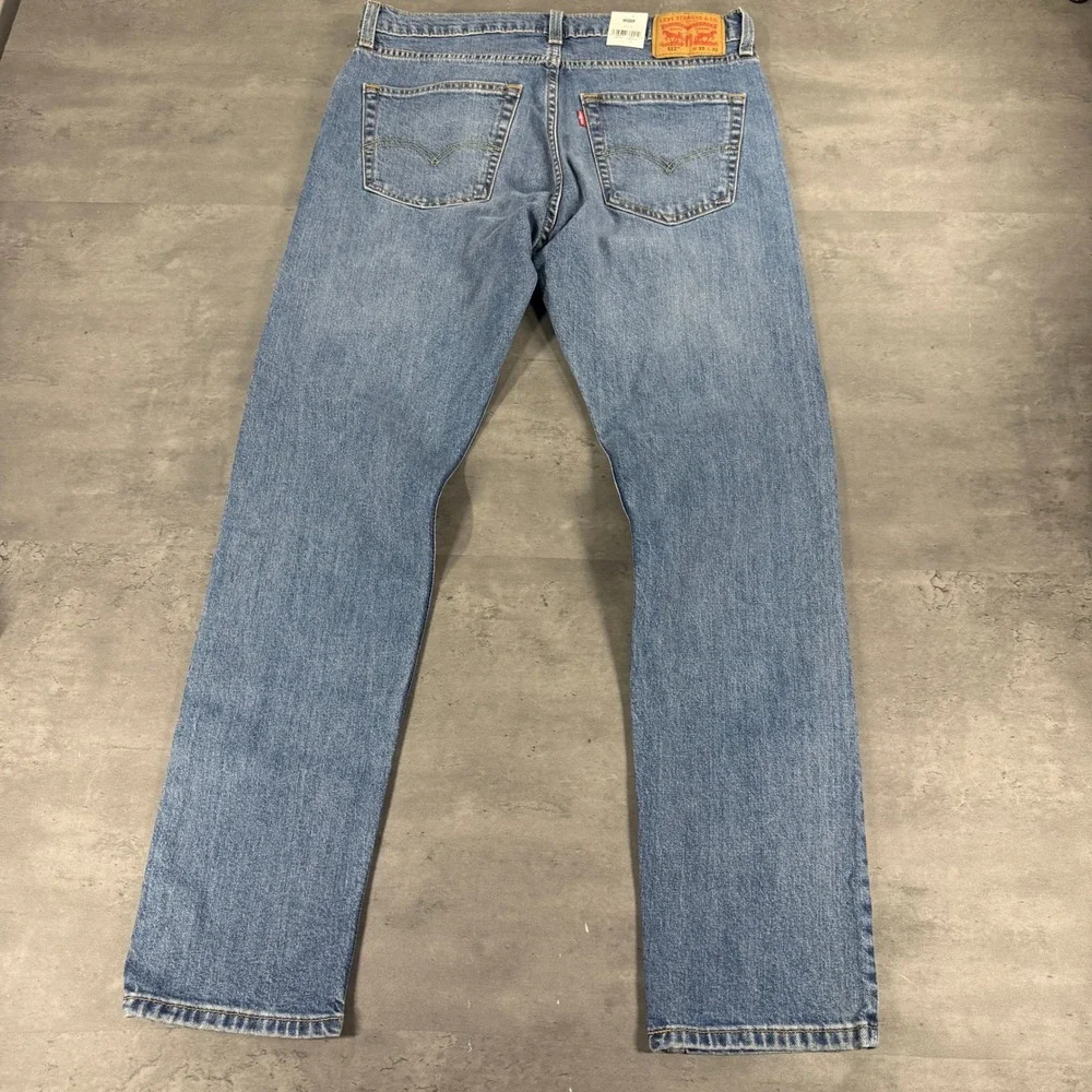 Levi's Jeans Mens 33x32 512 Slim Taper Light Wash Blue Levi's Flex Stretch NEW